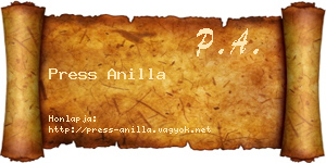 Press Anilla névjegykártya